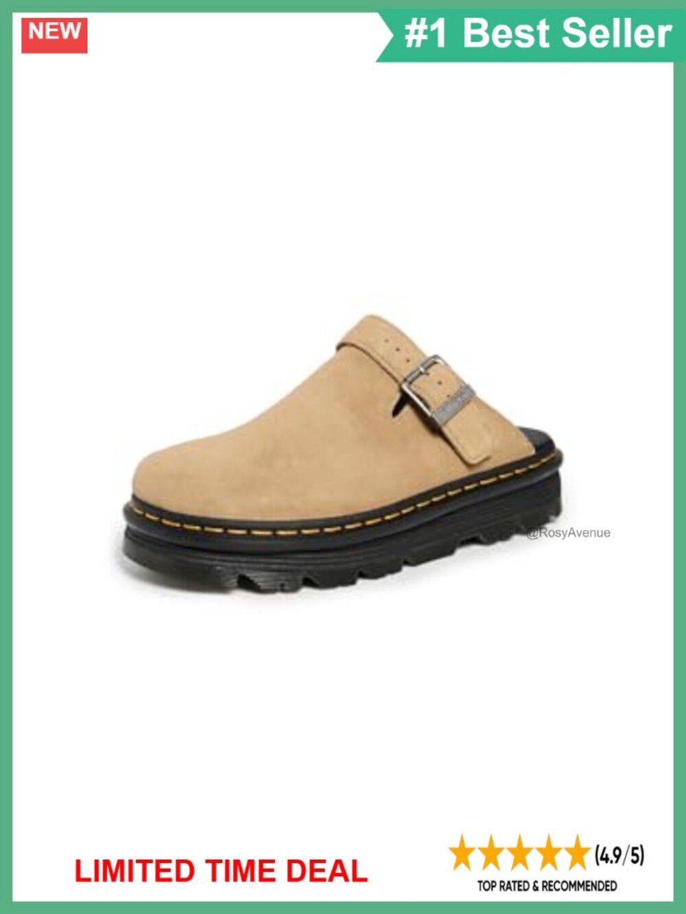 Dr. Martens Zeb Zag Suede Mule Platform Round Toe Slip-On